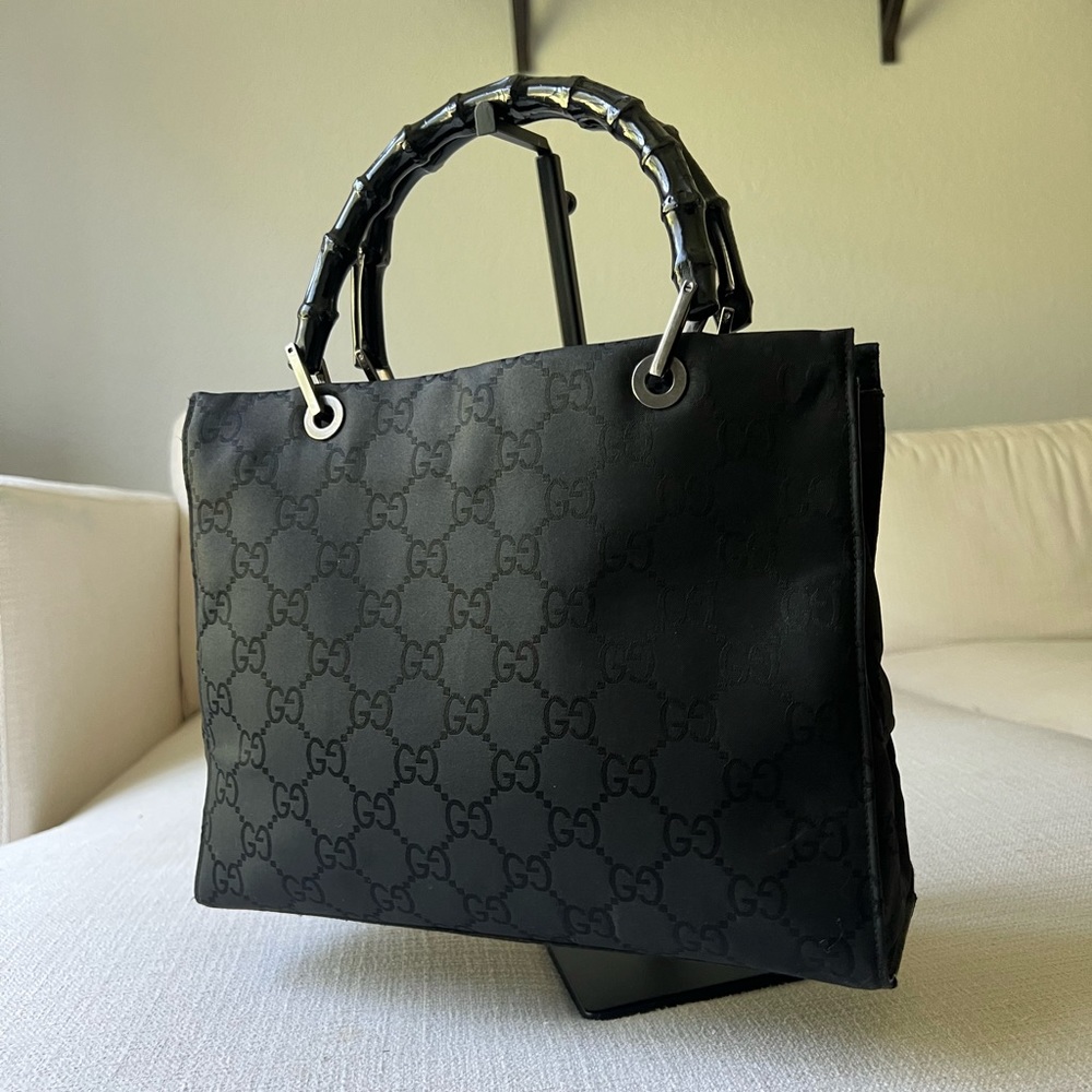 GUCCI GG Nylon Bamboo Shopper